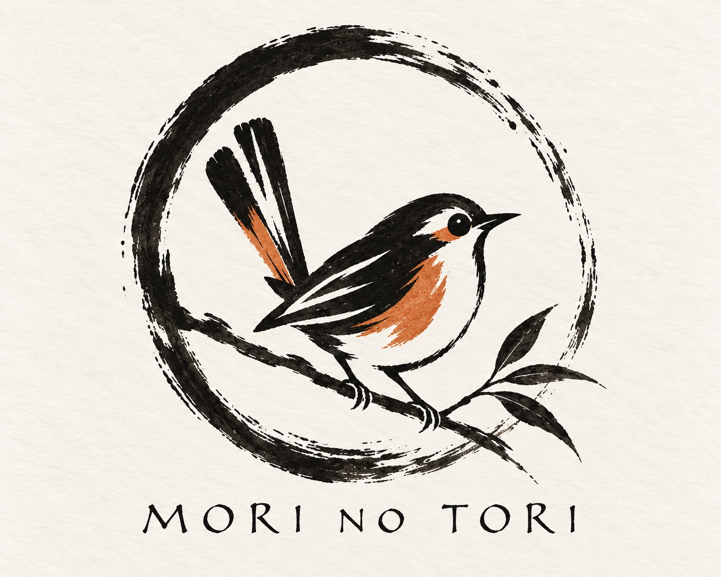 Mori no Tori bird and ensō studio mark